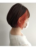 【salon de feel】 ショートボブ フェイスフレーミングオレンジ