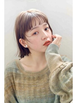 ヘアリゾート粋 トゥジュ 池袋東口店(tujuh) 切りっぱなしボブ/ライトブラウン艶髪20代30代40代
