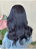 ブルーカラーネイビーカラーブルーブラックダブルカラー美髪