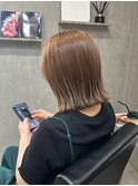 切りっぱなしボブ/マロンベージュ/ボブレイヤー/表参道/原宿