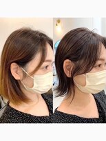 コンティロミー(CONTI ROMMY.)&nbsp;顔まわりレイヤーカットくびれボブ◎ココアブラウン韓国ヘア小顔