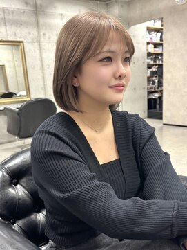 ルノン フィージュ(LUNON fieju) 黒髪クラゲヘアーオリーブグレー小顔ココアベージュ