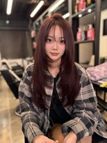 ラピス 名古屋本店(Lapis) 【ワインレッド】エクステ50cm レイヤースタイル