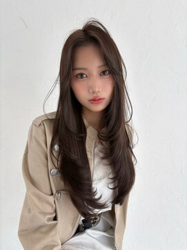 シティ ローウェ 立川(City/louwe) 顔周りレイヤー/ラベンダーグレージュ/韓国風レイヤーカット