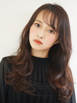 ジーナ セントラル銀座(Zina) セシルカットフリンジウェーブ×大人かわいい前髪ココアブラウン