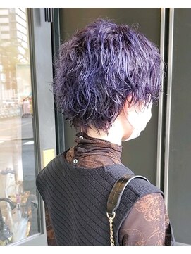 ヘアーアイスカルテット(HAIR ICI QUARTET) ショート パーマ ペールカラー バイオレット ラベンダー