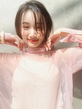 エース (ACE) ACE 横浜　シースルーバング×丸みボブ×ナチュラルベージュ