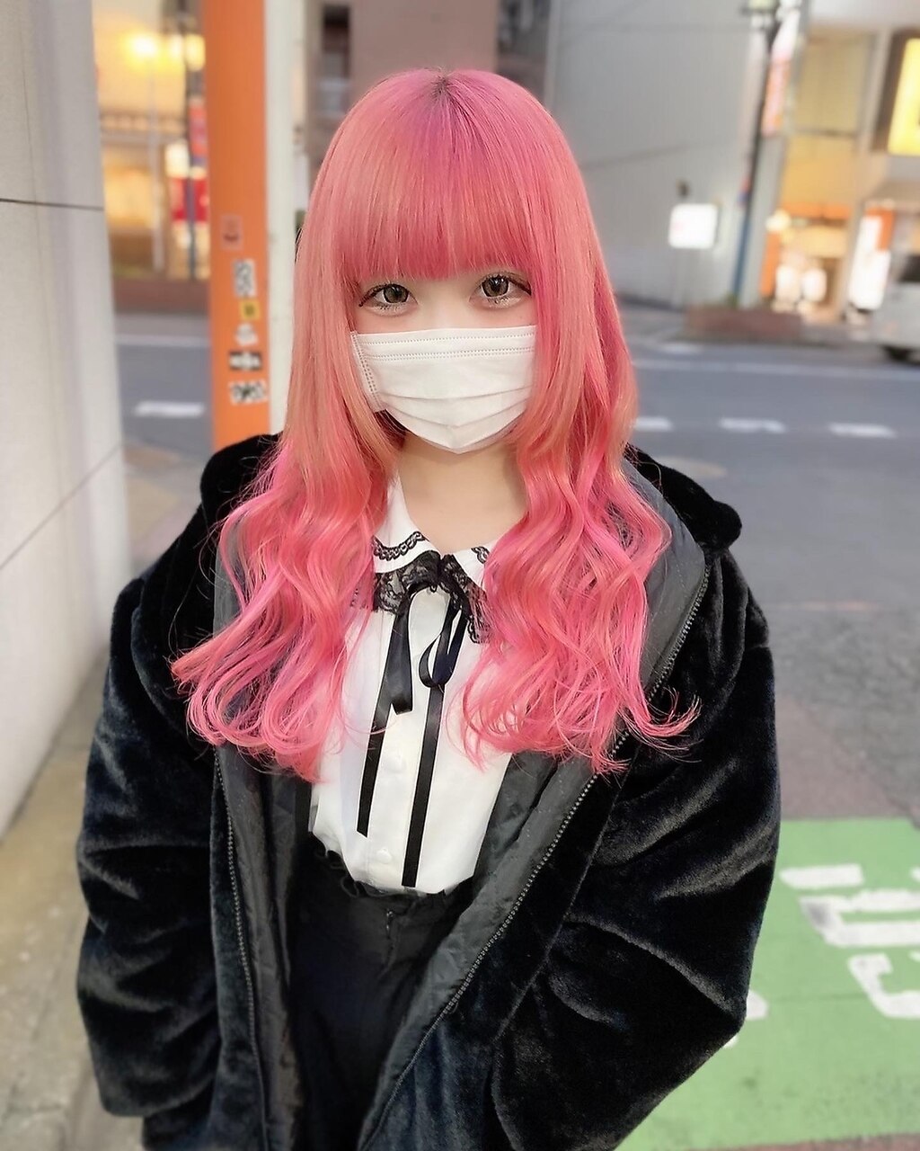 地雷ピンク#シールエクステ#ナチュラルピンク#ラフウェーブ#梅田