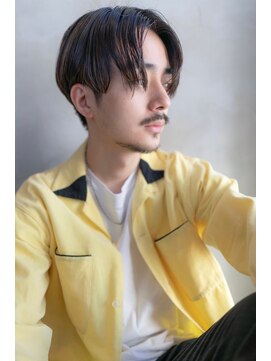 イオ 本厚木(io) センターパートメンズカットハイライトニュアンスパーマ