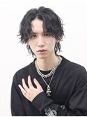 波巻きツイストスパイラルセンターパートウルフ