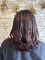 ヘア カフェ クマ(Hair×Cafe KUMA)&nbsp;大人ハイライト外ハネ