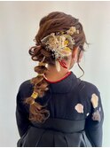 横浜卒業式ヘアセット着付け袴ハイトーンカラーダブルカラー韓国