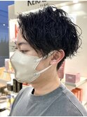 甲府昭和町波巻きパーマツイストスパイラルパーマセンターパート