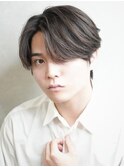 センターパート/曲がる縮毛矯正/フェザーショート