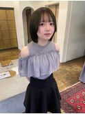 ブリーチなしダブルカラーラベンダーアッシュ暗髪カラー