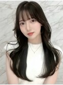 髪質改善縮毛矯正レイヤーカット顔周り前髪韓国ミニウルフ/大宮