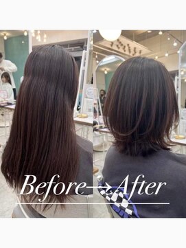 コンティロミー(CONTI ROMMY.) くびれウルフ髪質改善モーブブラウンシャギーボブ20代~50代