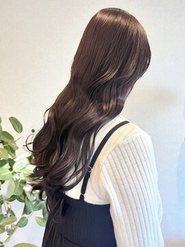 シエル バイ ケンジ 登戸 生田(CIEL by KENJE) ブリーチなしカシスピンクトレンド冬カラー32mmコテ巻き20代