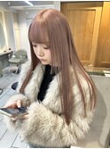 ミルクティーベージュピンクダブルカラーケアブリーチ