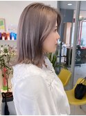 透明感ミルクティーベージュ×ミディアムボブ【浅野】