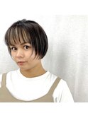 小顔ショート×前髪インナーカラー