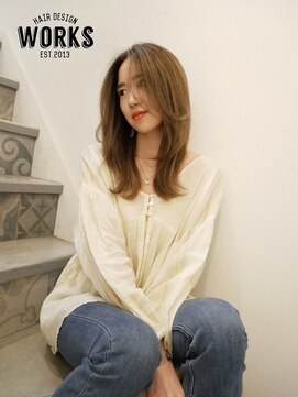 ワークス ヘアデザイン(WORKS HAIR DESIGN) オルチャンヘア ミディアムヘア 韓国の綺麗なお姉さん