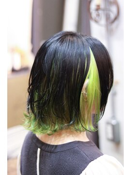 キミ(kimi) 【kimi自由が丘】アンブレラカラー×ライムグリーン×ウルフヘア