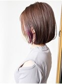 【morio原宿】イヤリングカラー　パープル　夏カラーボブ　横沢