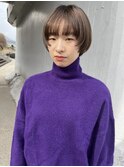 マッシュショート×グレージュ(ブリーチ一回