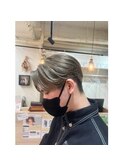 MEN'SHAIR/アップバング/ハイライト/束感ショート/波巻き