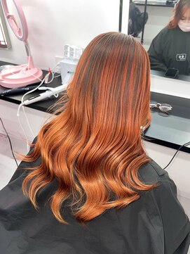 エゴ 池袋(EGO) 10代20代オレンジバレイヤージュ　シャドールーツ