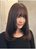 シャギーレイヤー/チョコレートブラウン/ツヤ髪/ENTER 天神店
