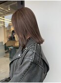 グレージュカラー/アッシュグレー/透明感カラー/ミディアムヘア