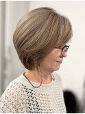 似合わせショートボブ/フェザーショート/細めハイライト