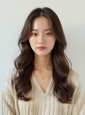20代レイヤー◎美人見えセンターパート×モカブラウン