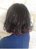 ふんわりボブ×裾カラー