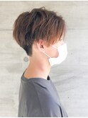 10代20代メンズビジカジナチュラルブラウンツーブロック