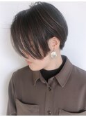 【morio 原宿】黒髪ハイライトハンサムショートブリーチなし
