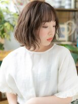 カバーヘアアンドスパ ブリス 浦和(COVER HAIR&SPA bliss)&nbsp;オン眉前下がりくせ毛風外ハネカールミディc5浦和20代30代40代