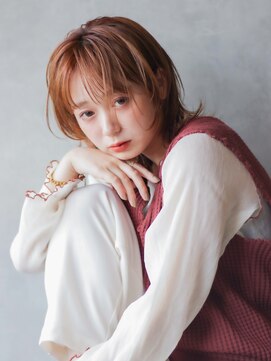 アイティー バイ アルバム 中野店(IT by ALBUM) ウルフレイヤー_斜めバンググレージュカラー_89024