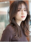 20代30代大人かわいい前髪／レイヤーカット/こっくりカラー/小顔