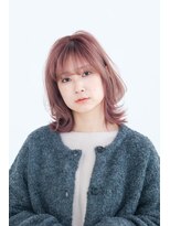ヘアサロン ナノ(hair salon nano)&nbsp;ミディアムボブの柔らかピンクベージュ♪