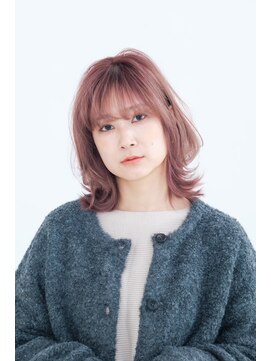 ヘアサロン ナノ(hair salon nano) ミディアムボブの柔らかピンクベージュ♪
