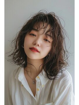 ラナ 新宿(lana) こなれミディアム/顔まわり/レイヤーカット【lana hair 新宿】