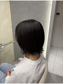 ショートボブ/切りっぱなし/ダークブラウン/ショコラグレージュ