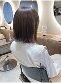 オリーブグレージュ 切りっぱなしボブ ベルボブ s