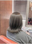 縮毛矯正毛でも暗く沈まない!透明感グレージュ..~**.