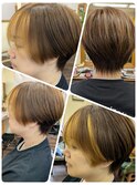 前髪インナーカラー☆ハンサムショート