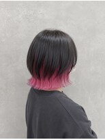 エニル 春日部店(enil) ◎インナーカラーピンク×外ハネボブレイヤー◎