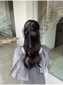 ハーフアップカチモリヘア